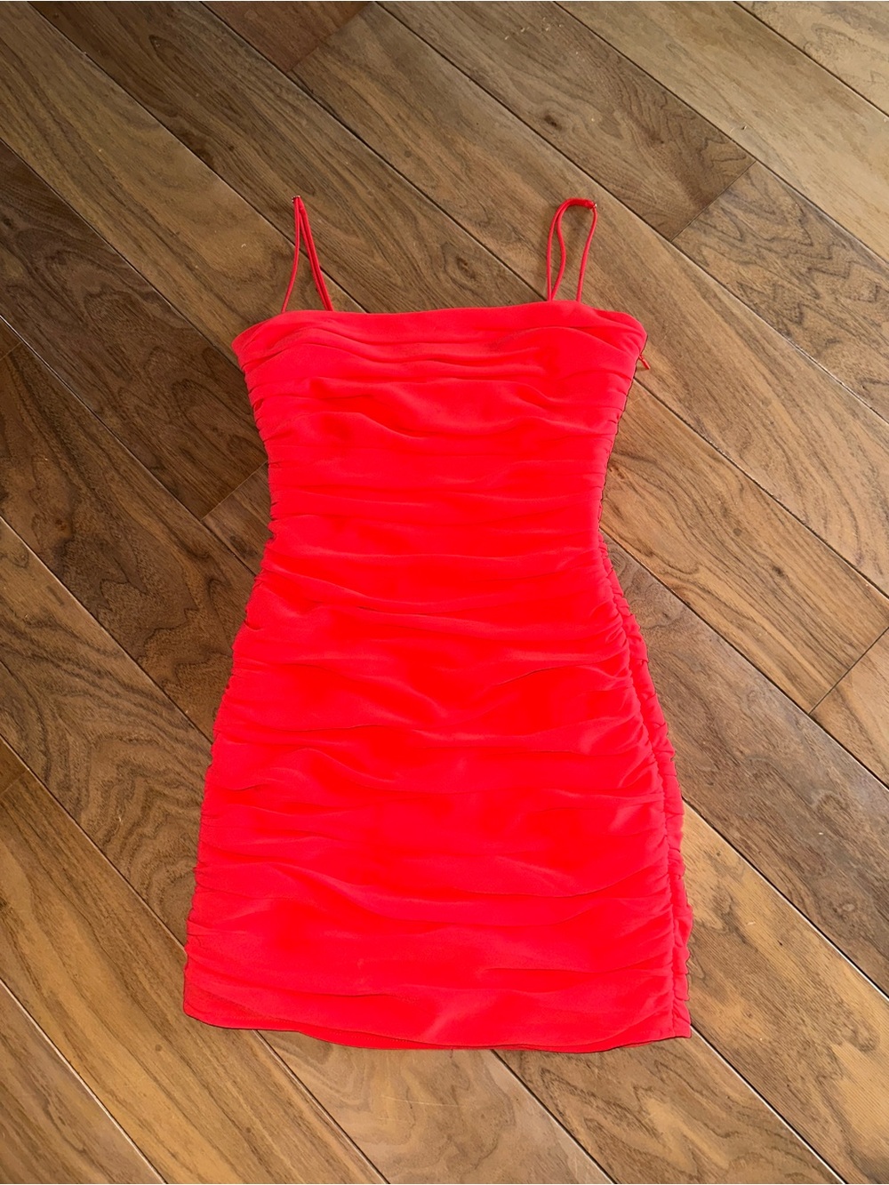 cinq a sept Red Ruched Mini Dress